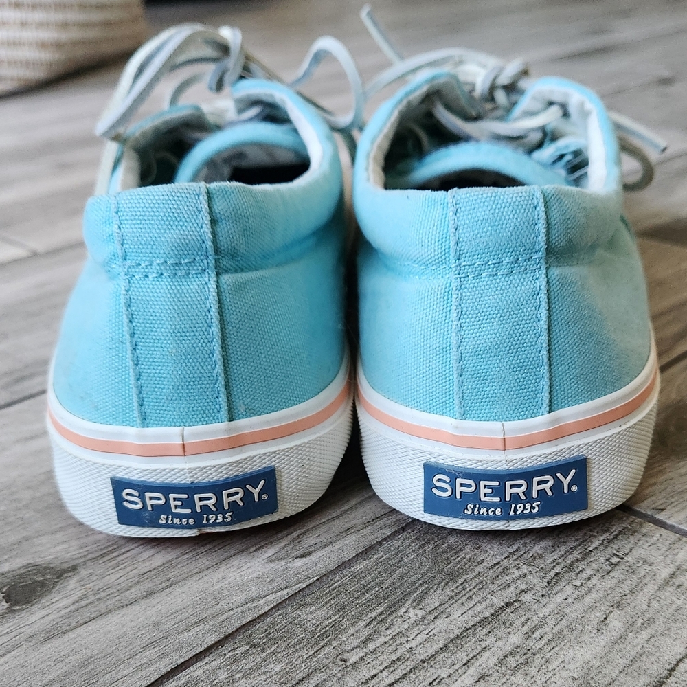 Sperry Mens Striper II CVO Tourquois Canvas Lace Up Trainers Sneakers Shoes 11.5 - Picture 4 of 10